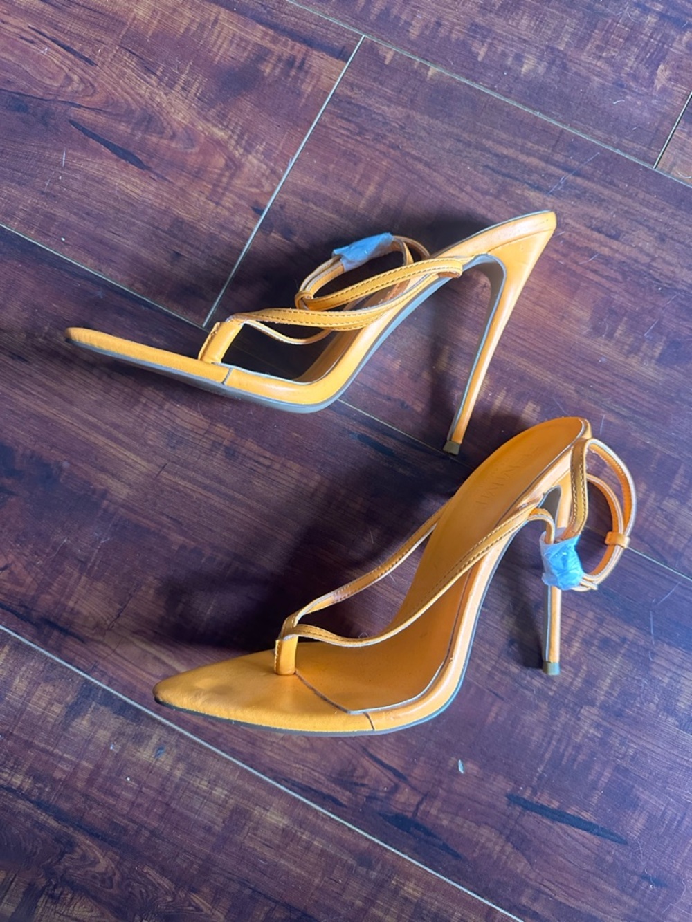 Femme LA Orange Stiletto Sandals, new, size 39 - Picture 3 of 6